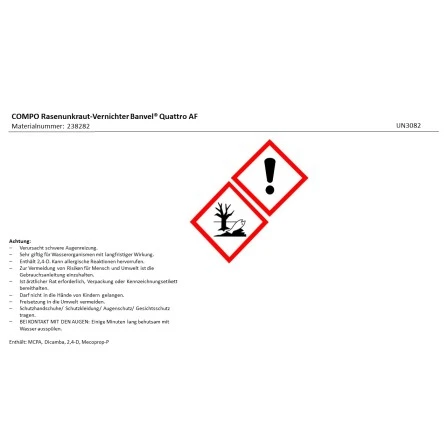 Compo Rasenunkraut-Vernichter Banvel Quattro AF 1000 Ml 2 Compo Rasenunkraut-Vernichter Banvel Quattro AF 1000 Ml – Bild 2